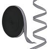 URROMA 1 Roll Stripe Grosgrain Ribbon, 0.59 in*50 Yards White and Black Polyester Ribbon for Gift Wrapping Wedding Birthday Christmas Party Decor Supplies view 1
