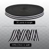 URROMA 1 Roll Stripe Grosgrain Ribbon, 0.59 in*50 Yards White and Black Polyester Ribbon for Gift Wrapping Wedding Birthday Christmas Party Decor Supplies view 2
