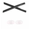Caulo Replacement Temple Ear Socks and Nose Pads Kit Compatible with Oakley Frag Ox5045 Coin OX5071 Glass Eyeglass Frames (Black w Clear Nose Pads - 1 Set) view 1
