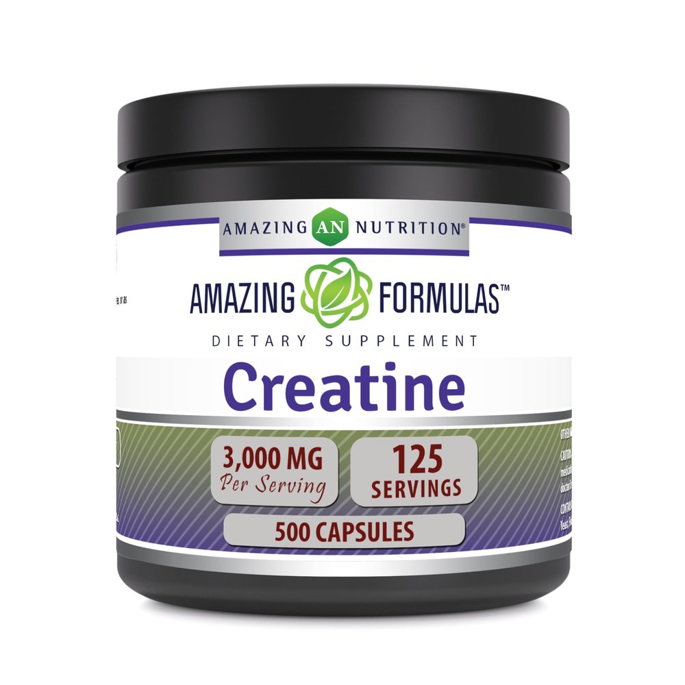 Amazing Formulas Creatine 3000 Mg Amino Acid Supplement | Capsules | Non-GMO | Gluten-Free | Made in USA (1 Pack | 500 Count)