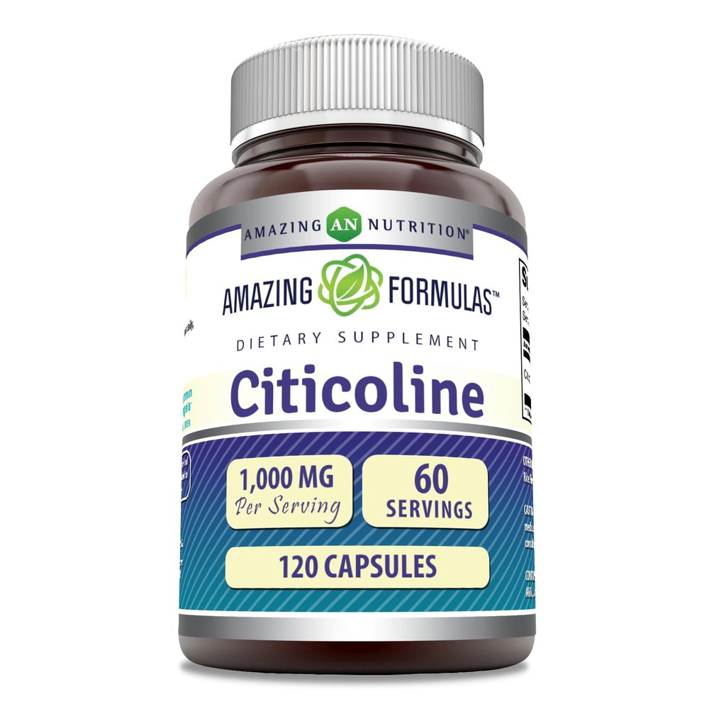 Amazing Formulas Citicoline Supplement | 1000 Mg per Serving | 120 Capsules | Non-GMO | Gluten-Free | Made in USA