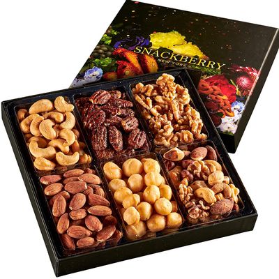 Holiday Christmas Nuts Gift Basket, Gourmet Snack Box,in Elegant Box, For Thanksgiving, Birthday Party, Care Package, Sympathy, Healthy Gift for Men and Women. Kosher, Snackberry