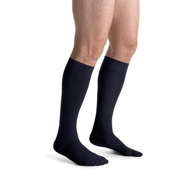 JOBST forMen Ambition Compression Socks, 20-30 mmHg, Knee High, SoftFit Band, Closed Toe, Navy, Size 5 Long