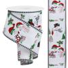 Craig Bachman, 2.5" Snowman Ornaments Gingham Ribbon: White (10 Yards) - Holiday Decorative Gift Wrapping Ribbon view 1