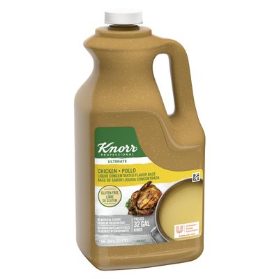 Knorr Professional Ultimate Chicken Liquid Concentrated Base Scratch Like Flavor Aromatic Stock Base, Gluten Free, No Artificial Flavors, Colors, Preservatives, No Added MSG, 1 gal, 128oz, Pack of 2