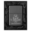 Custom Personalized Engraved Lighter in Black Silk Lined Gift Box (Monogram, Black) view 1