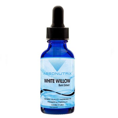 Absonutrix White Willow Bark Extract 590 mg, 4 Fl Oz Drops, 200 Servings, Bioavailability, Quick Absorption, Potent Ingredients, Cruelty-Free Products, Third-Party Tested, Non-GMO, Made in USA