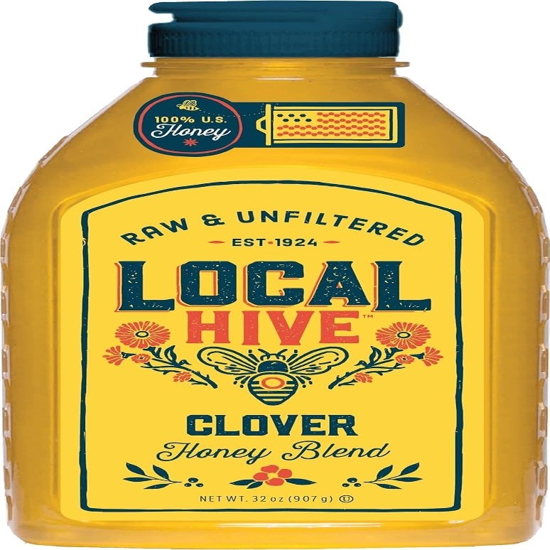 Local Hive Clover Raw & Unfiltered  32 oz | 100% Pure U.S. Honey | Natural Sweetener Sourced from American Bees & Beekeepers | Premium Clover Flavor | Ideal for Tea, Baking & Cooking