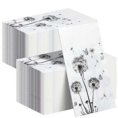 Pajean 200 Sheets Dandelion Guest Paper Towel Disposable Napkins for Bathroom Disposable Hand Towels for Dinner Party Kitchen Floral Paper Hand Towels for Wedding Guest Party Supplies (4.3 x 7.9 Inch)
