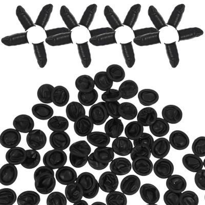 Beavorty 200pcs Static Finger Cots Black Conductive Rubber Covers for Electronics Painting and Crafts Comfortable and Finger Protection