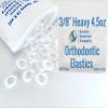 3/8 Inch Orthodontic Elastic Rubber Bands - 100 Pack - Clear Latex Free, Heavy 4.5 Ounce Small Rubberbands, Braces, Dreadlocks Hair Braids , Tooth Gap, Packaging, Crafts - Sonic Dental Supply - Made view 1