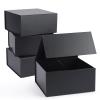 Giftgarden 4-Pack 8x8x4 Black Gift Boxes with Magnetic Lids, Square Collapsible Gift Wrap Box Magnet Clourse for Presents, Mothers Day, Birthday, Wedding, Bridesmaid Groomsman Proposal Box view 1