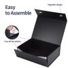 Giftgarden 4-Pack 8x8x4 Black Gift Boxes with Magnetic Lids, Square Collapsible Gift Wrap Box Magnet Clourse for Presents, Mothers Day, Birthday, Wedding, Bridesmaid Groomsman Proposal Box view 3