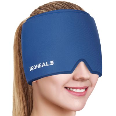 IGOHEALS Cold Head Hat, Ice Head Cap Wrap, Ice Pack Cold & Hot -RoyalBlue