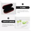 Healifty Portable Glasses Case with Built-in Mirror and Tweezer Compact 2-in-1 Double Sided Lens Storage Box for Travel Eye Care Organizer view 4