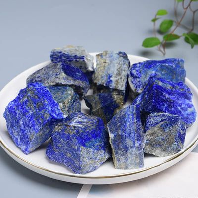 100% Natural Lapis Lazuli Stone Crystal Bule Color Rough Stone Mineral Home Decor Fish Tank Flower Crystal Decoration,Lapis Lazuli Stone,25-30g (1pcs)