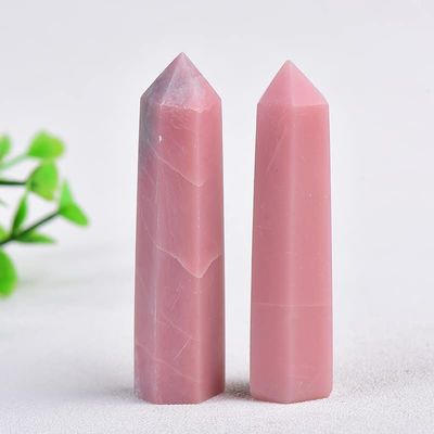 1PC Natural Crystal Hexagon Bar Crystal Point Mineral Ornament Stones Magic Wand Modern Home Decor Collect Gifts,Powder Opal,50-60mm