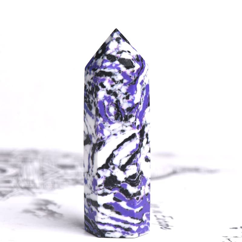 100% Natural Zebra Purple Point Blue Green Quartz Wand Beautiful Ornament for Home Decor Stone Gift,Random Delivery,50-60mm