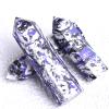 100% Natural Zebra Purple Point Blue Green Quartz Wand Beautiful Ornament for Home Decor Stone Gift,Random Delivery,50-60mm view 3