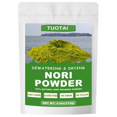 Raw Nori Powder, Green Nori Seaweed Powder, 100% Pure Seaweed Powder, Vegan, No Additives, No Gmo