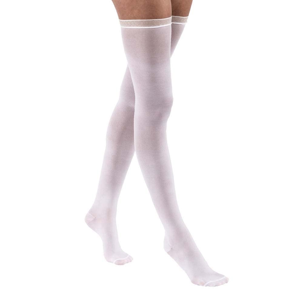 JOBST Anti-Embolism Compression Stockings, 18 mmHg, Thigh High, Closed Toe, White, XX-Large