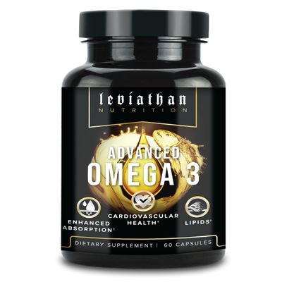 Leviathan Fish Oil Omega 3 Capsules | Premium Norwegian Omega 3 Fish Oil for Heart, Brain, & Immune Support | Superior Absorption Triple Strength Fish Oil Supplements - Free Form EPA & DHA