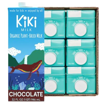 Kiki Milk Plant Based Milk - Organic Chocolate Milk - Calcium & Magnesium Source - Gluten Free, Gum Free, GMO Free, Dairy Free, Soy Free, Glyphosate Free - Shelf Stable - (32 oz  Pack of 6)