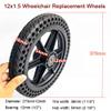 12x1.5 Electric Wheelchair Rear Wheel Parts, 12inch Wheelchair Replacement Wheels Parts with Bearing, Honeycomb Solid Tire, Nylon Hub, Bearing: 12mm view 2