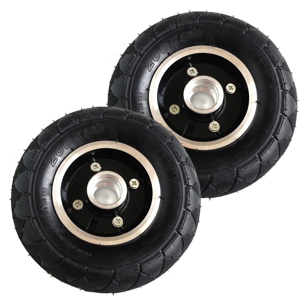 200x50, 8inch Wheelchair Replacement Wheels, Wheelchair Front Wheels Casters Accessories, Pneumatic Rubber Tire, Suitable for Most Wheelchairs, Bearing: 10mm