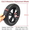12inch Electric Wheelchair Replacement Wheels Accessories, Honeycomb Wheelchair Rear Wheels, Explosion Proof Solid Tire, Suitable for Most Electric Wheelchairs, Key Width: 6mm, 1 Pair view 2