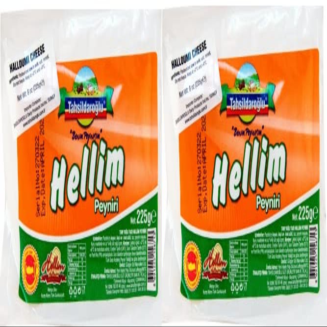 Tahsildaroglu Halloumi Goat-Cow-Sheep Milk Cheese 7.93 oz each, PACK of 2 (450 gr TOTAL)