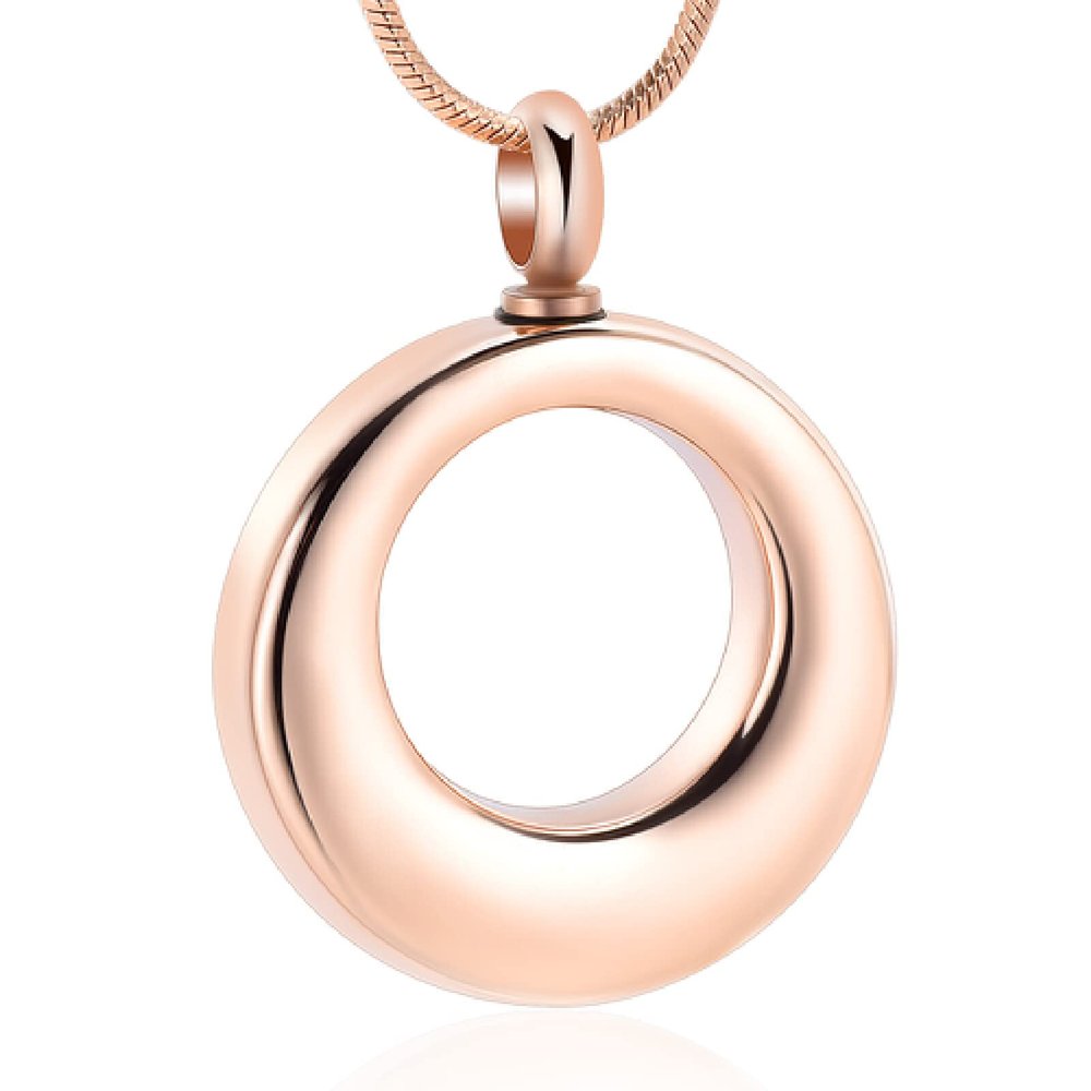 BIAIHQIE Cremation Jewelry Urn Necklace for Ashes Stainless Steel Circle of Life Eternity Memorial Keepsake Urn Pendant for Ashes