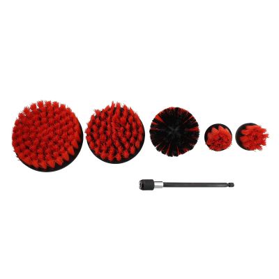 1/4in Stiff Scrubber Drill Attachment Brush 5pc with 1pc Extension