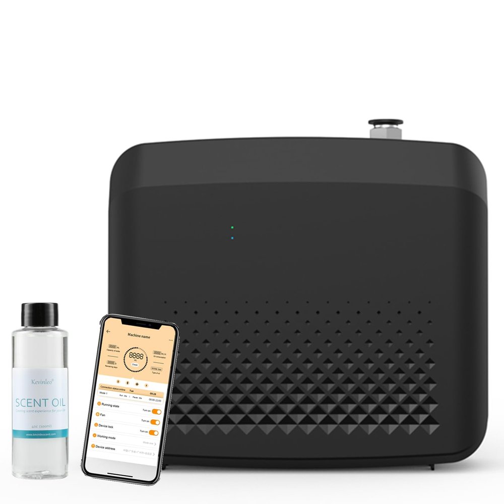 Updated Scent Diffuser Bluetooth for HVAC System, Scent Air Machine for 5,500 Sq.ft Home, Hotels & Commercial Use, Waterless HVAC Nebulizing Diffuser with Lasting-Long Fragrance -100ml Oil Included