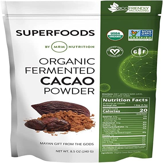 ROSEVILLA Superfoods Organic Fermented Cacao Powder, 8.5 Ounce