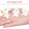 SEWACC Mini Rabbit Figures Toy: 6Pcs Miniature Bunny Figurine 2023 Lucky Zodiac Animal Statue Cupcakes Toppers for Chinese New Year Car Decoration Micro Landscape Garden view 3