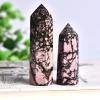 100% Natural Quartz Point Rhodonite Obelisk Pink Stone Wand Rhodochrosite Ornament for Home Decor Stone Collection,Rhodonite,50-60mm view 4