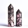 100% Natural Quartz Point Rhodonite Obelisk Pink Stone Wand Rhodochrosite Ornament for Home Decor Stone Collection,Rhodonite,60-70mm view 2