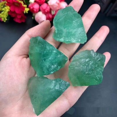 100% Natural Blue Fluorite Crystal Stone Home Decor Mineral Specimen Garden Flowerpot Decoration,Green Fluorite,1pcs (60-80g)