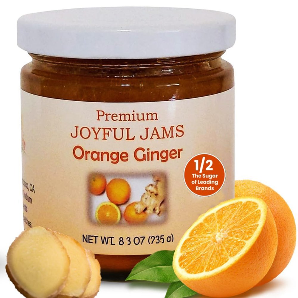 Gourmet Premium Orange Ginger Jam, More Fruit Less Sugar, Great Gift, Amazing Flavor, Spreadable