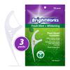 225 Piece BrightWorks Fresh Mint + Whitening Dental Flossers with Plant-Based Handles, Super-Strong Floss and Mint-Flavored Floss with Micro-Crystals, 75 Count (Pack of 3) view 2