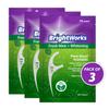 225 Piece BrightWorks Fresh Mint + Whitening Dental Flossers with Plant-Based Handles, Super-Strong Floss and Mint-Flavored Floss with Micro-Crystals, 75 Count (Pack of 3) view 3