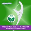 225 Piece BrightWorks Fresh Mint + Whitening Dental Flossers with Plant-Based Handles, Super-Strong Floss and Mint-Flavored Floss with Micro-Crystals, 75 Count (Pack of 3) view 4