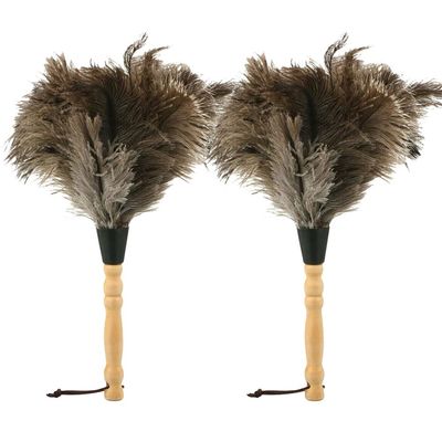 2PACKS 13" Ostrich Feather Duster Durable Dust Collecting Cleaning Tool in Wool Shop