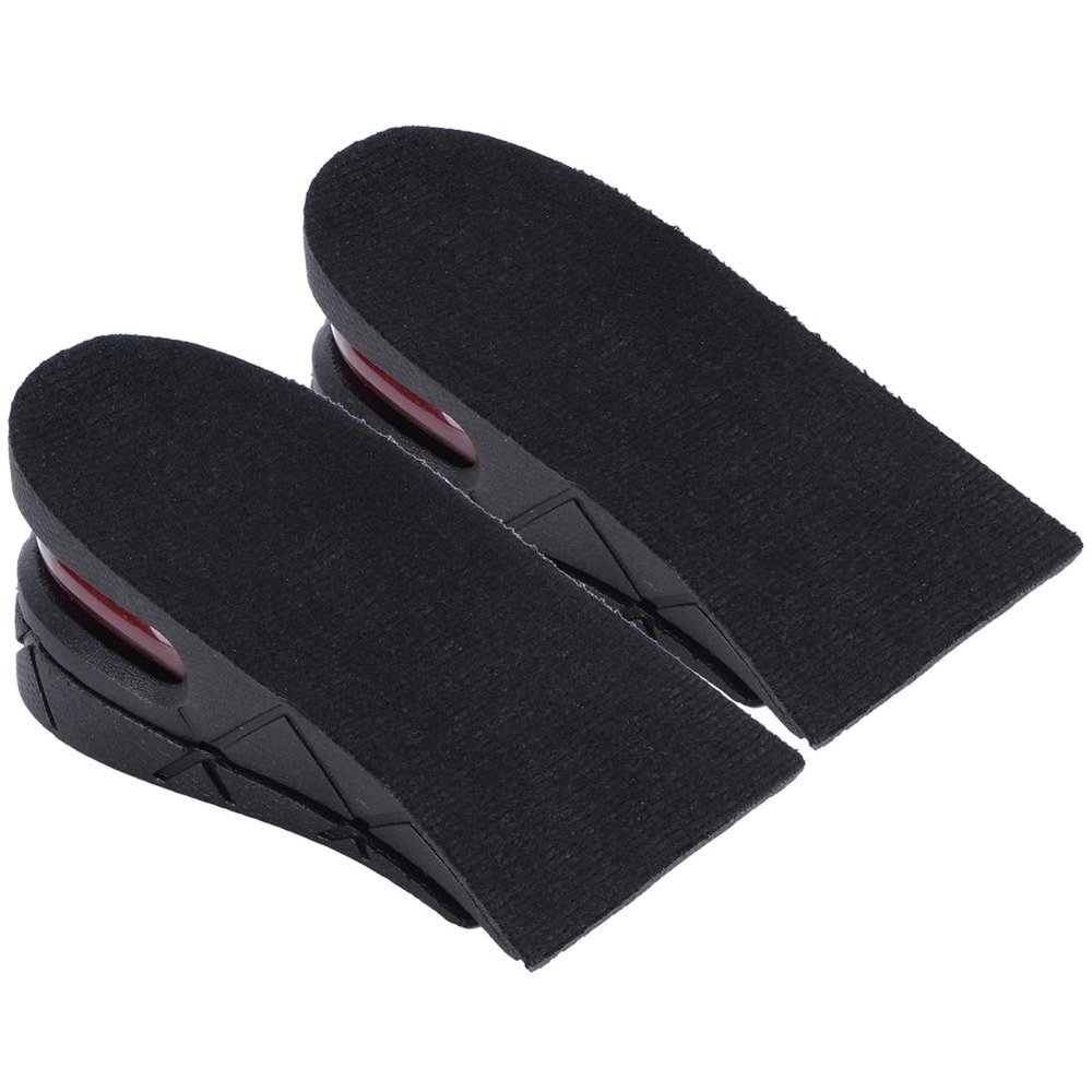 Beufee Men Women Height Increase Insoles, 2 Layer Shoes Insoles Heel Insert 5cm/1.96inches Heels Lift Inserts Shoe Lift Pads Cushion, Black
