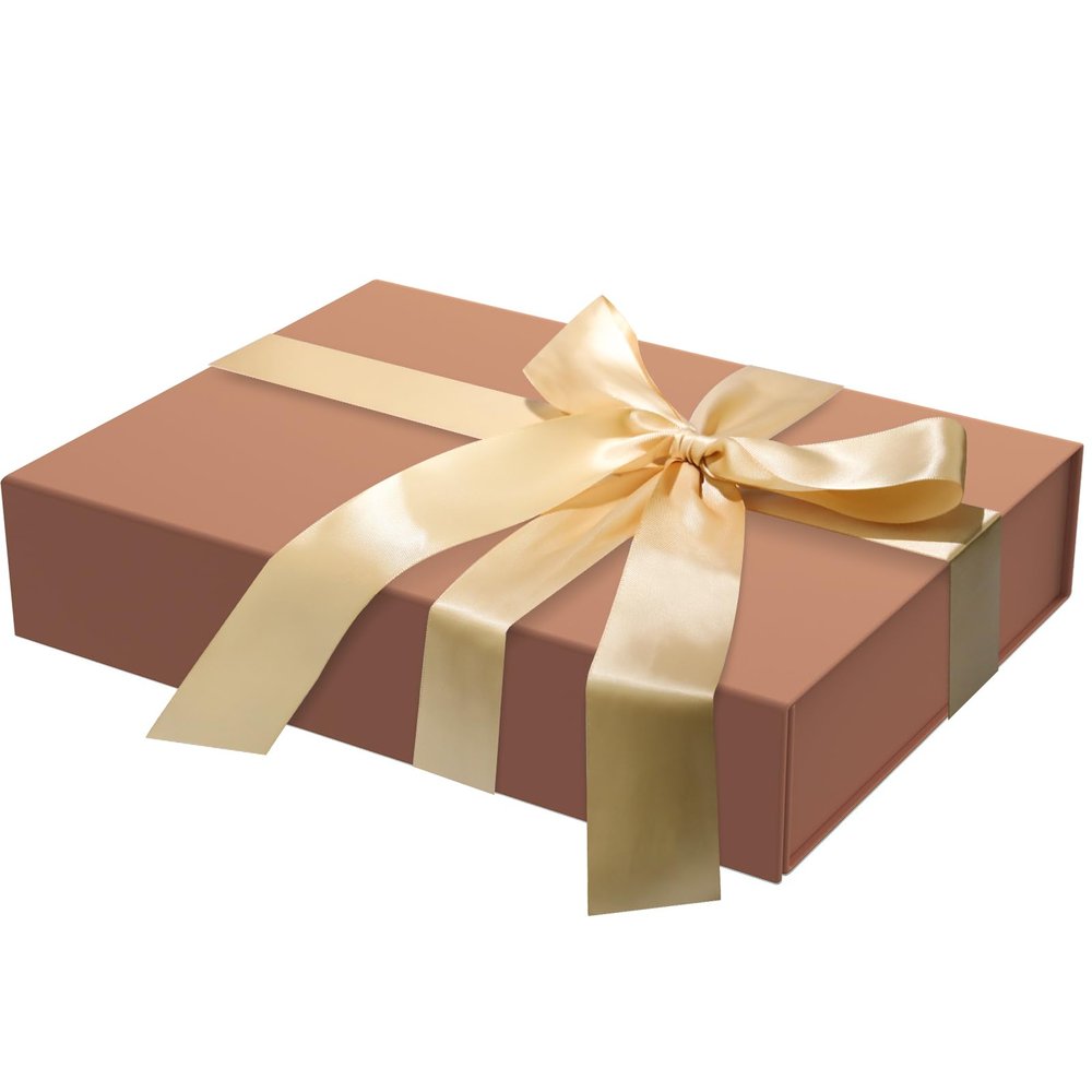 MOZRRO Gift Box 11.5 x 8.2 x 2.3 In Gift Boxes for Presents Magnetic Closure, Gift Boxes with Lids for Presents Birthday Luxury Jewelry T-shirts Gloves Scarves Books Clothes Gift Wrap - Rose Gold