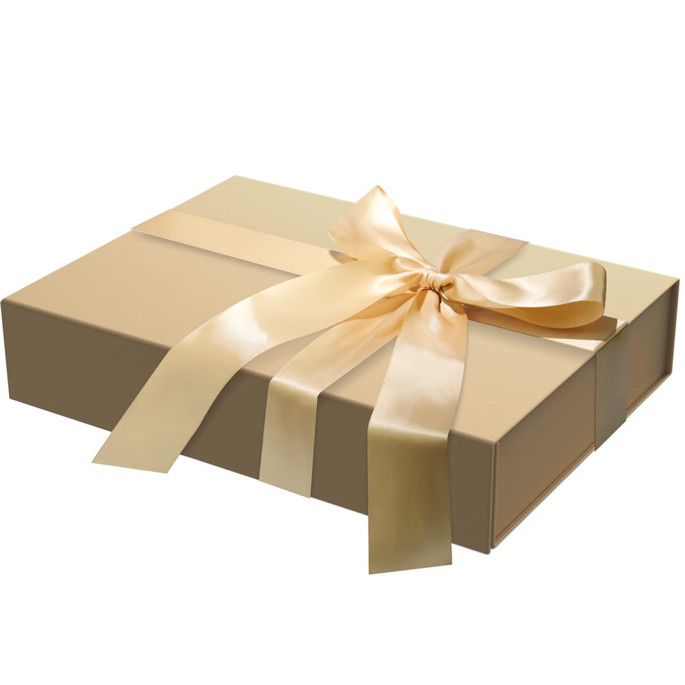 MOZRRO Gift Box 11.5 x 8.2 x 2.3 In Gift Boxes for Presents Magnetic Closure, Gift Boxes with Lids for Presents Birthday Luxury Jewelry T-shirts Gloves Scarves Books Clothes Gift Wrap - Gold