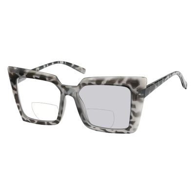 Eyekepper Transition Photochromic Bifocal Readers Reading Glasses for Women Oversized Grey/Tortoise