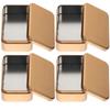 DOITOOL Tinplate Tins Set of 4 4.33 X 2.55 X 1.37 in Golden Empty Tin Box with Hinged Lid Small Gift Tinplate Box for Candy Wedding Party Favors Jewelry Usb Flash Drives Stationery Storage view 1