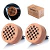 Essential Oil Car Diffuser, 2 PCS Checkered Car Aromatherapy Chequerboard Wood Diffuser with Vent Clip view 1